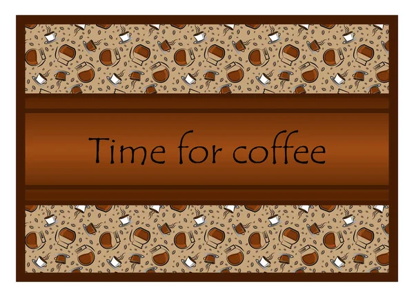 Patrón: tazas de café y accesorios de café, granos de café. Th — Archivo Imágenes Vectoriales
