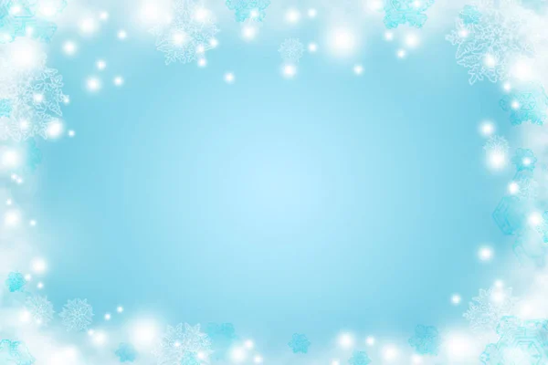 Μπλε φόντο με χιόνι. Χριστούγεννα. Το νέο έτος. Χειμερινή εορταστική β — Φωτογραφία Αρχείου