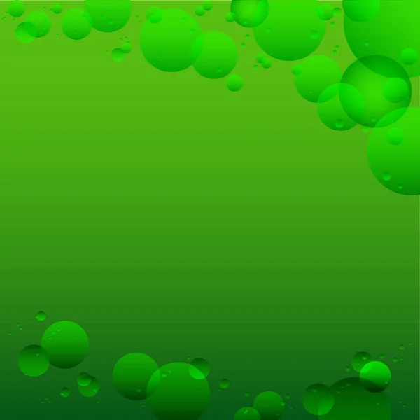 Grön bakgrund med cirklar. En fest. Tyngdlöshet. — Stock vektor