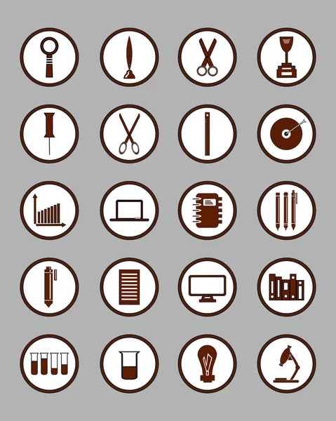 Reihe von Symbolen. Bildung / Wirtschaft / Arbeitsmittel / Technologie / s — Stockfoto