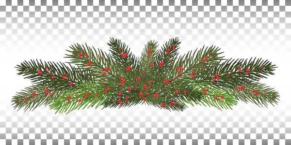 Vector illustration. Eps 10.Garland of branches of a Christmas t — Stock Vector