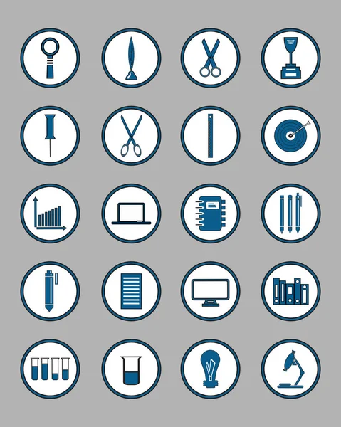 Набор икон. Образование / Бизнес / Инструменты / Технологии / S — стоковый вектор