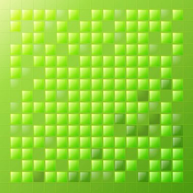 Yeşil kareler ile pozitif parlak arka plan. Cam ve ışık. V