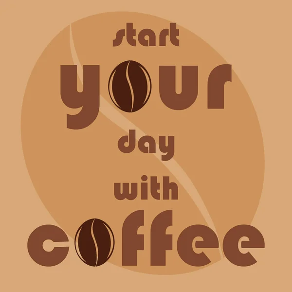 stock image  start your day with coffee lettering inscription design to coff