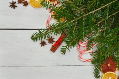 Festival dekor: tatlılar, Kuruyemiş, tarçın, anason, Noel 