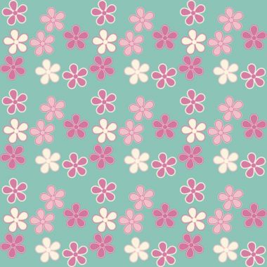 vektör çizim. EPS 10. Mavi bir arka plan üzerinde çiçekler. Seaml