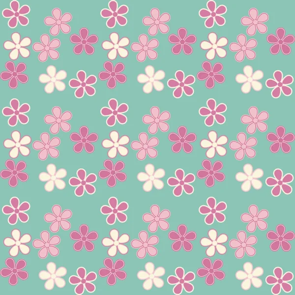 Flowers on a blue background. Seamless floral pattern. Spring ba — Stock Photo, Image