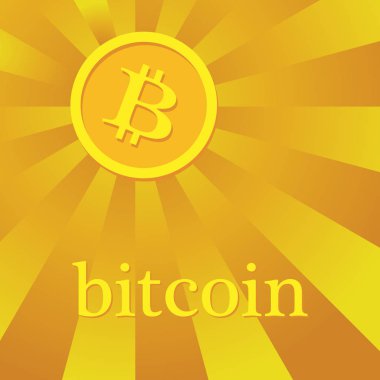 Cryptocurrency kavramı. Altın sikke bitcoin işareti ile. Vektör fl