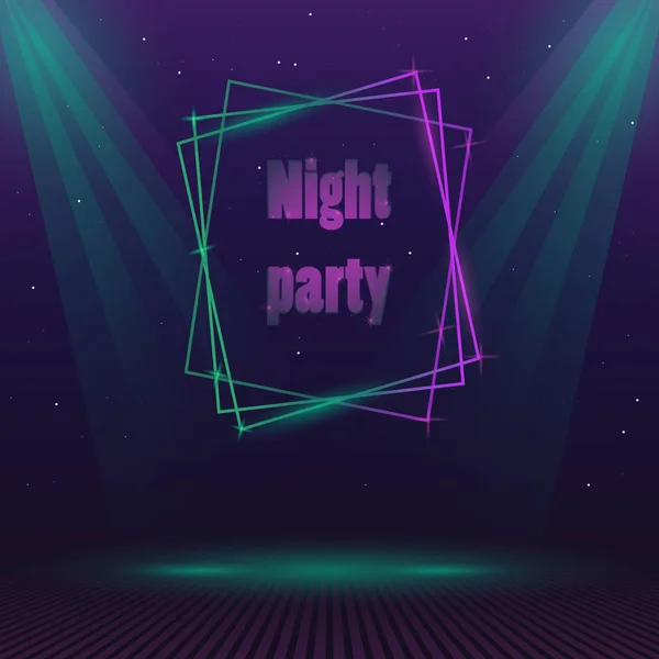 Night Club,  Music Event Party Laser Lights Background. — Stock Vector