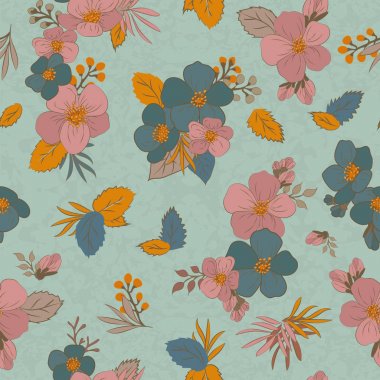 Dikişsiz desen çiçek tasarım ve dekorasyon için. Vintage