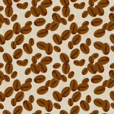 Sorunsuz doku. hafif bir arka plan üzerinde gerçekçi kahve taneleri.
