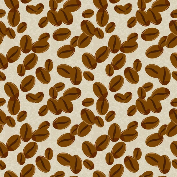 Textura perfecta. granos de café realistas sobre un fondo claro . — Vector de stock
