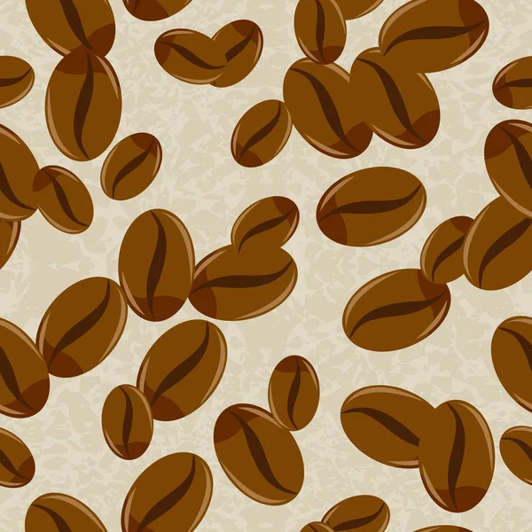 Textura perfecta. granos de café realistas sobre un fondo claro . — Vector de stock