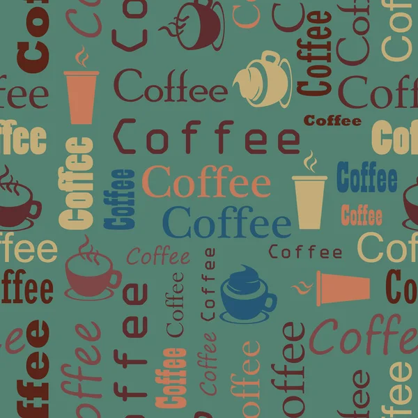Кофейный фон в стиле ретро. Бесшовный рисунок кофе. Векто — стоковый вектор