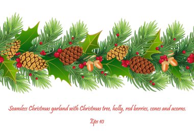 Çam ağacı dallarının kusursuz Noel süsleri, deco