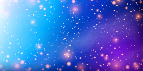 Αστέρια και γαλαξίας στο διάστημα ουρανό νύχτα σύμπαν μπλε έναστρο πίσω — Διανυσματικό Αρχείο