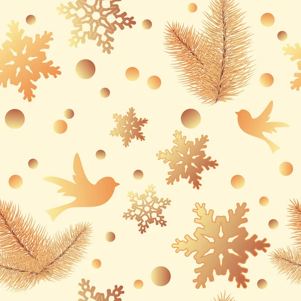 Weihnachtsglocken, Vögel, Kiefern, Bögen, Schneeflocken Muster auf einem — Stockfoto