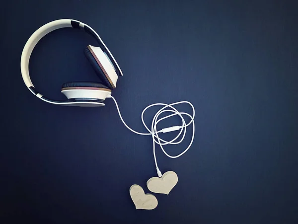 Headphones Hearts Best Music Apps Deserve Listen User Mobile Application — Stock Photo, Image