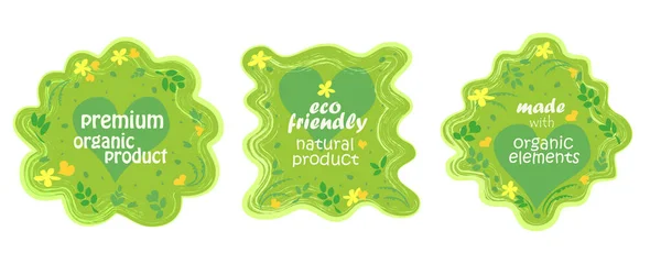 Green Healthy Natural Bio Food Products Badge Eco Bio Product — Stock Vector