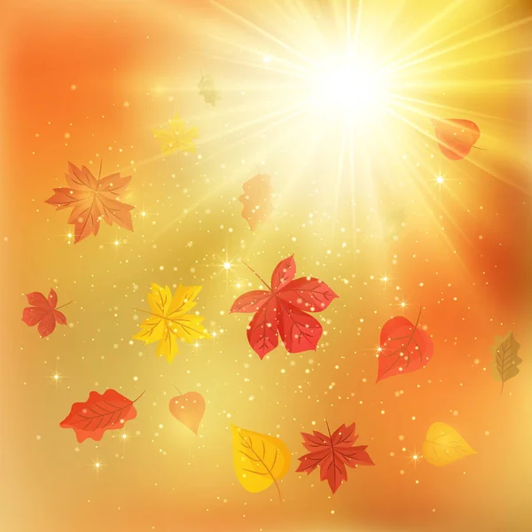 Schöne Herbstkulisse Hintergrund Herbstluft Stimmung Bunte Blätter Die Sich Den — Stockvektor
