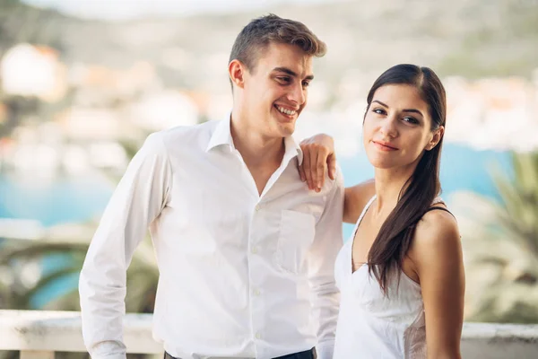 Ungt Par Besökte Tropisk Semesterort Honeymoon Couple Semester Kvinna Som — Stockfoto