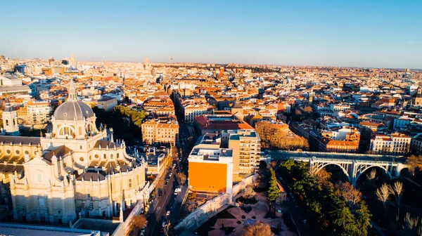 Повітряний Вид Мадридського Собору Санта Марія Реаль Альмудена Мадриді Іспанія — стокове фото