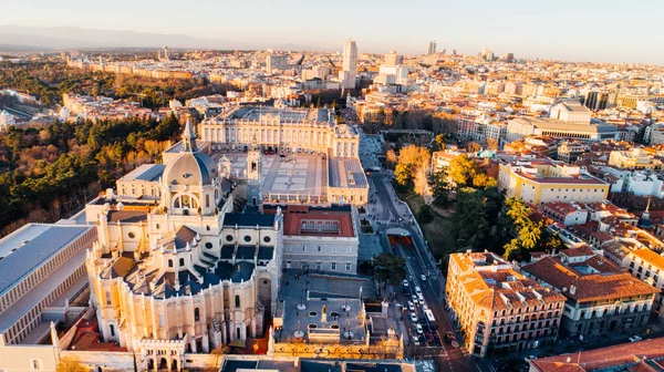 Повітряний Вид Мадридського Собору Санта Марія Реаль Альмудена Мадриді Іспанія — стокове фото