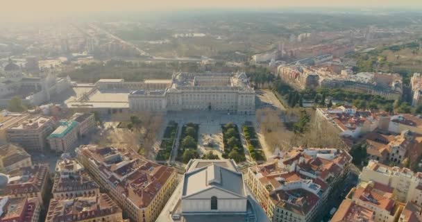 Aerial Βίντεο Της Puerta Del Sol Στο Κέντρο Της Πόλης — Αρχείο Βίντεο