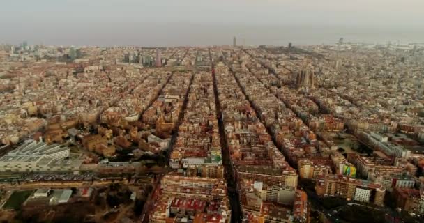 Filmagem Aérea Estrutura Arquitetônica Barcelona Ponto Vista Dos Bunkers Carmens — Vídeo de Stock