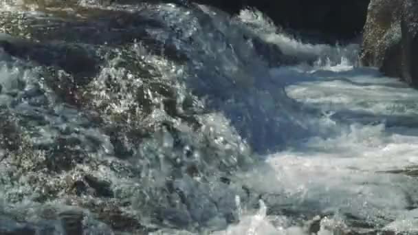 Річка маленькі водоспади на острові — стокове відео