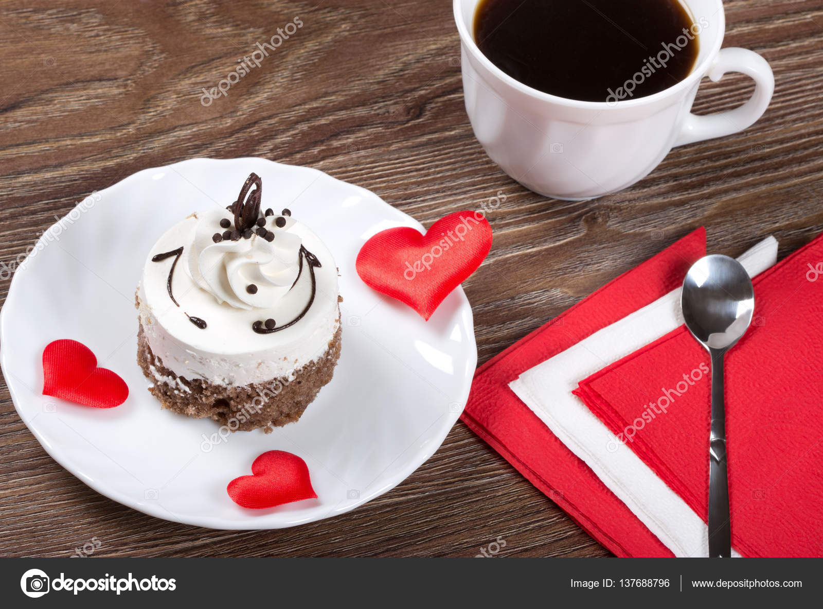 Morning romantic coffee in the Valentines day. Stock Photo by ...