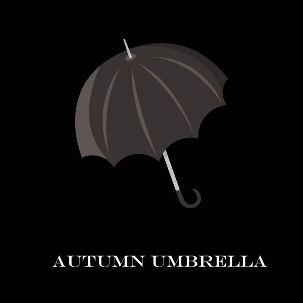 Primer plano del paraguas. Icono negro. aislado en el fondo. en dibujos animados y estilo plano — Archivo Imágenes Vectoriales