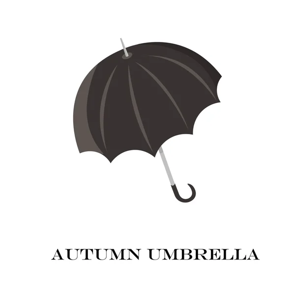 Primer plano del paraguas. Icono negro. aislado en el fondo. en dibujos animados y estilo plano — Archivo Imágenes Vectoriales