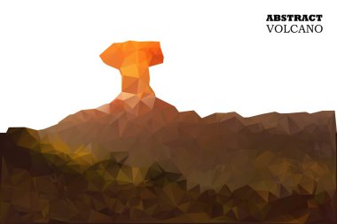 Volkan düşük çokgen tarzı. Arka plan tasarımı için. Vektör çizim