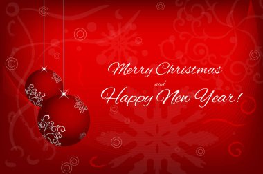 Mutlu Noeller ve mutlu yeni yıl davetiye, afiş, tasarım öğesi. Vektör çizim.