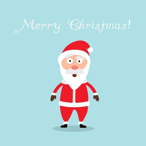 Веселого Christmas.Santa Клаус в Різдво. Різдвяні листівки. Синє небо фону. Векторні ілюстрації. — стоковий вектор