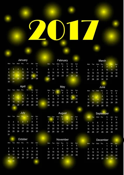 Календарь на 2017 год. Векторная иллюстрация . — стоковый вектор