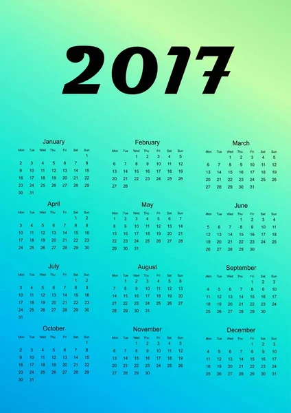 Календар на 2017 рік. Елемент дизайну. Векторні ілюстрації . — стоковий вектор