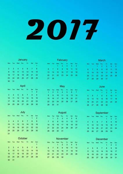 Календарь 2017 года. Элемент дизайна. Векторная иллюстрация . — стоковый вектор