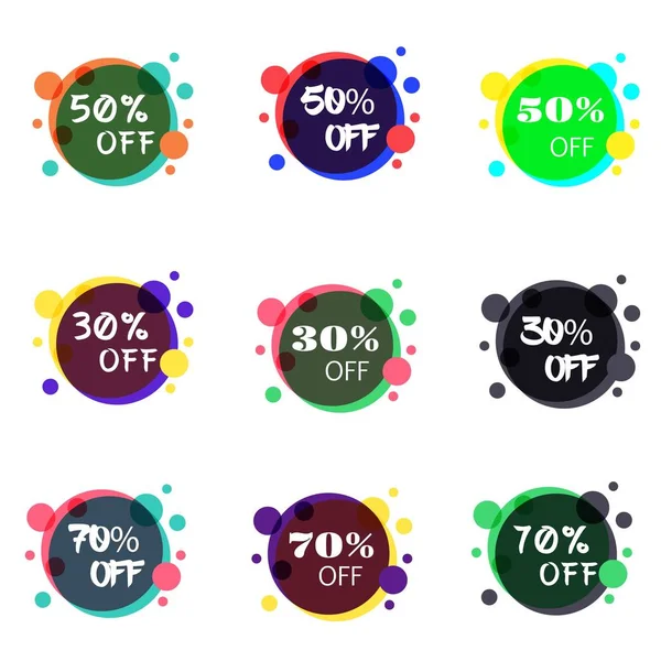 Set of flat design sale stickers. Vector illustrations for online shopping, product promotions, website and mobile website badges, ads, print material. Design elements. — Stock Vector