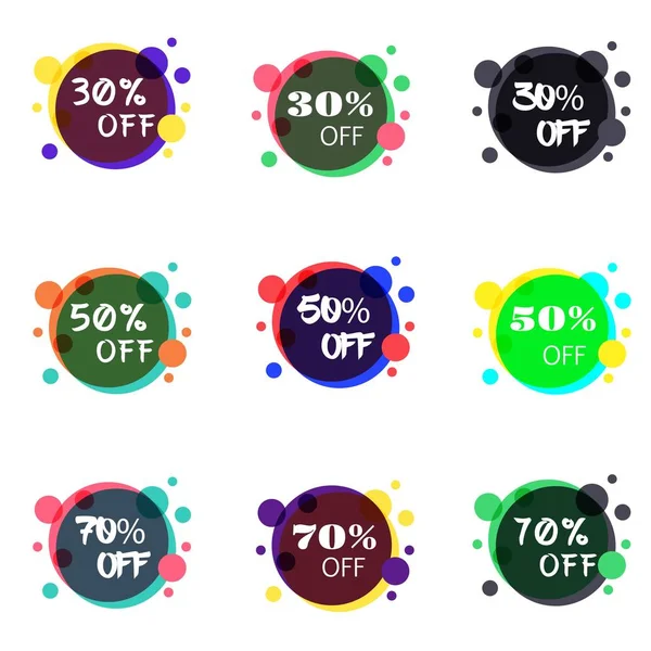 Set of flat design sale stickers. Vector illustrations for online shopping, product promotions, website and mobile website badges, ads, print material. Design elements. — Stock Vector