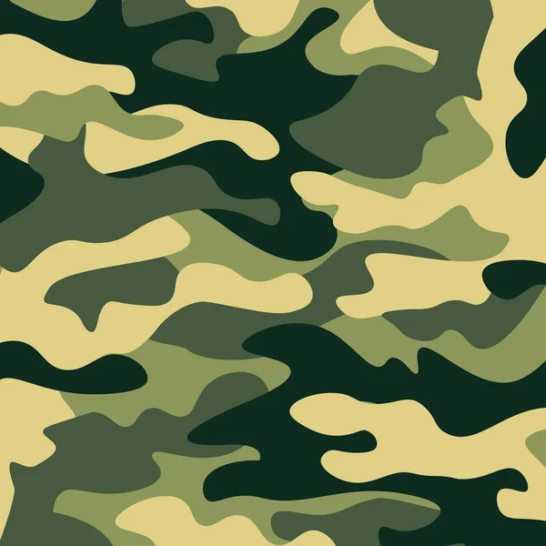 Tło wzór kamuflażu. Klasyczna Odzież styl maskowanie camo powtarzania wydruku. Tekstura lasu kolorach zielonym, brązowym, czarnym, oliwek. Element projektu. Ilustracja wektorowa. — Wektor stockowy