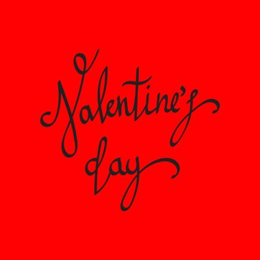 Mutlu Sevgililer günü el çizim vektör yazı tasarımı. Arka plan. Vektör çizim.