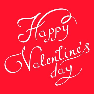 Mutlu Sevgililer günü el çizim vektör yazı tasarımı. Arka plan. Vektör çizim.