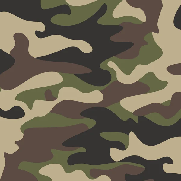 Fond motif camouflage. Style vestimentaire classique camouflage imprimé répétition. Vert brun noir olive couleurs texture de la forêt. Élément design. Illustration vectorielle . — Image vectorielle