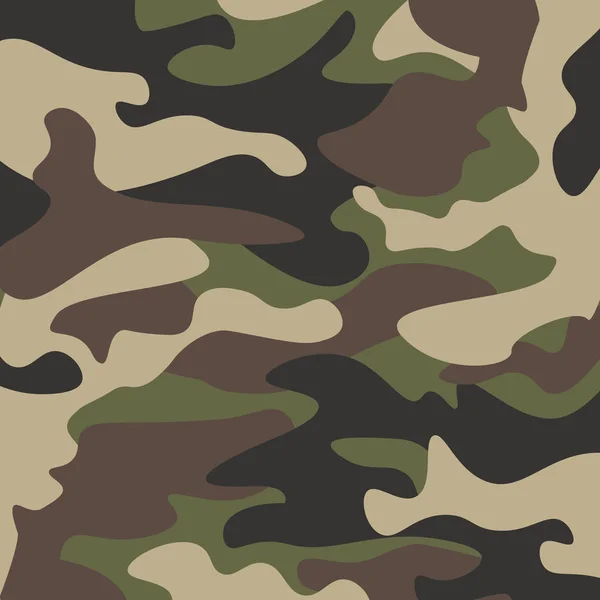 Fond motif camouflage. Style vestimentaire classique camouflage imprimé répétition. Vert brun noir olive couleurs texture de la forêt. Élément design. Illustration vectorielle . — Image vectorielle