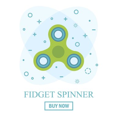 Düz ve karikatür tarzı el spinner oyuncak satın. Arka plan beyaz ve soyut. vektör çizim.