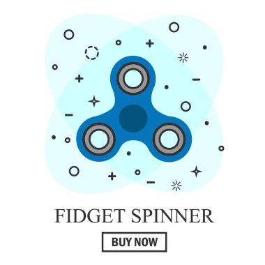Düz ve karikatür tarzı el spinner oyuncak satın. Arka plan beyaz ve soyut. vektör çizim.