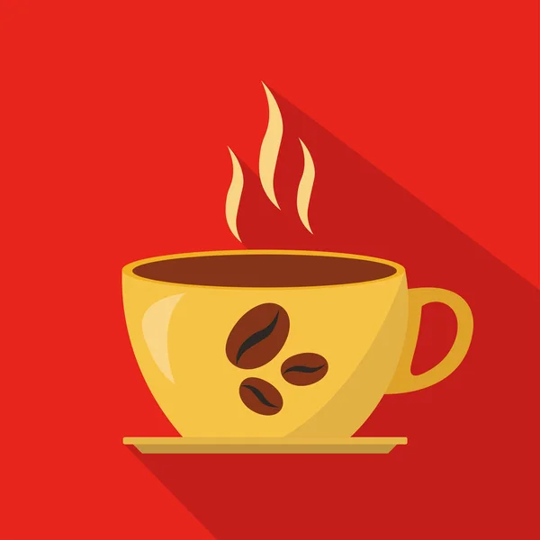 Taza de café caliente icono plano de dibujos animados. Brasil. Ilustración vectorial . — Vector de stock