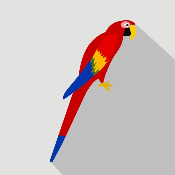 Icono plano de dibujos animados de loro colorido. Brasil. Ilustración vectorial . — Vector de stock